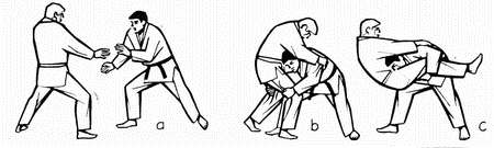 From the picture it would seem it is a technique like morote-gari as found in Kodokan Judo.