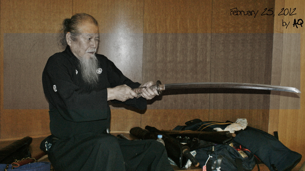 Hamamoto Sensei's cutting day (battokai), February 25, 2012, at Okinawa Prefectural Budokan.