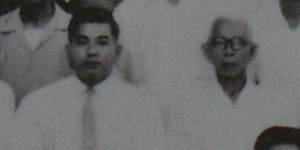 Kyan Shin'ei (l.) and Kina Shosei, 1961 at the founding of the Okinawa Okinawa Kobudo Kyokai.