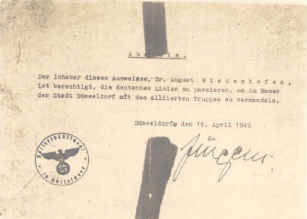 Permit for Aloys Odenthal and Dr. August Wiedenhofen