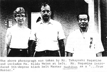 Photo taken by Nagamine Takayoshi sensei, who introduced Gushiken as a "... true master."