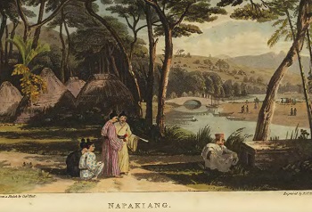 Napakiang, or Naha estuary, in in “Account of a Voyage of Discovery to the West Coast of Corea, and the Great Loo-Choo Island” by Basil Hall.