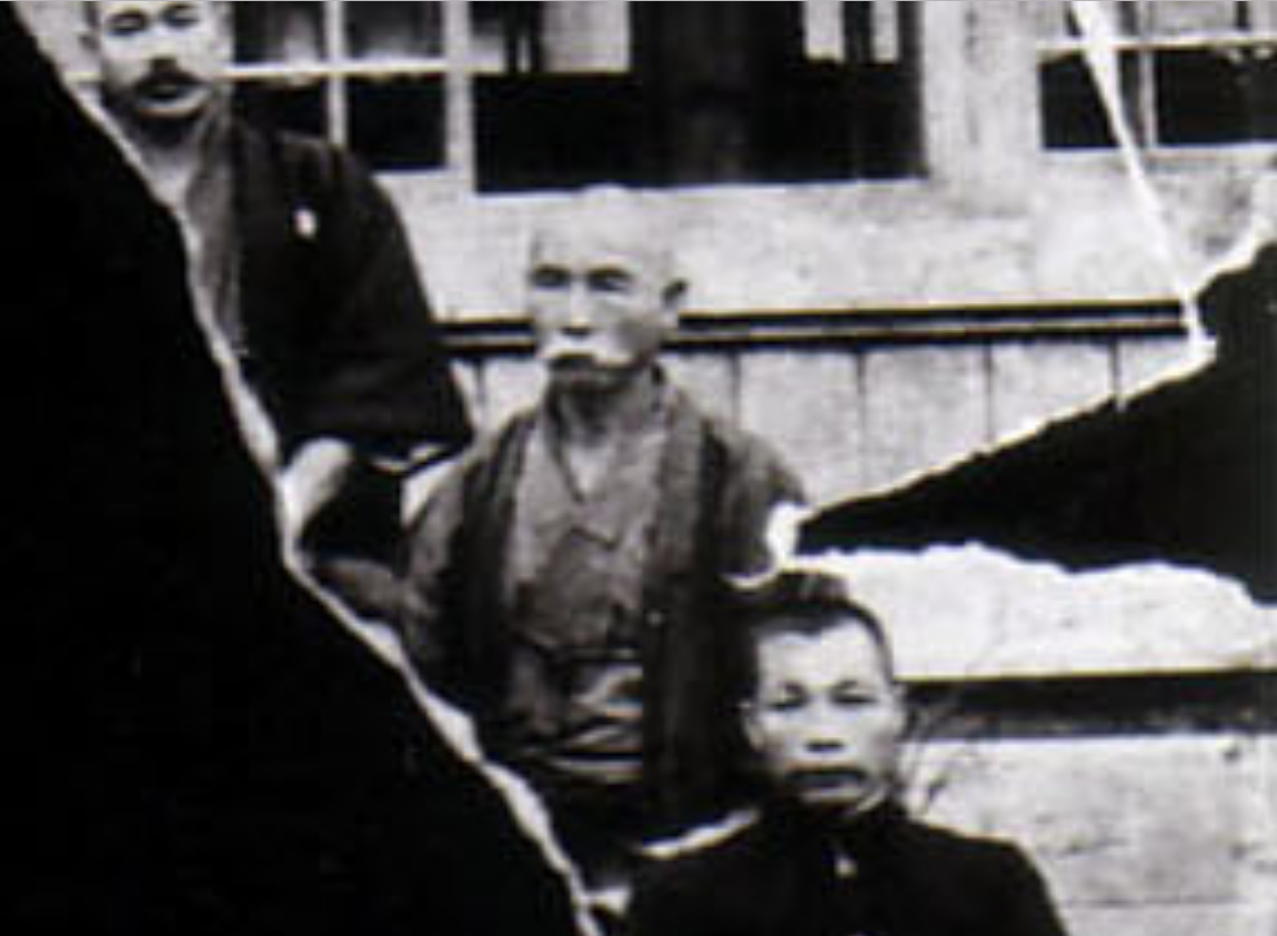 Photo A: Excerpt showing the person considered to be Itosu Ankō.
