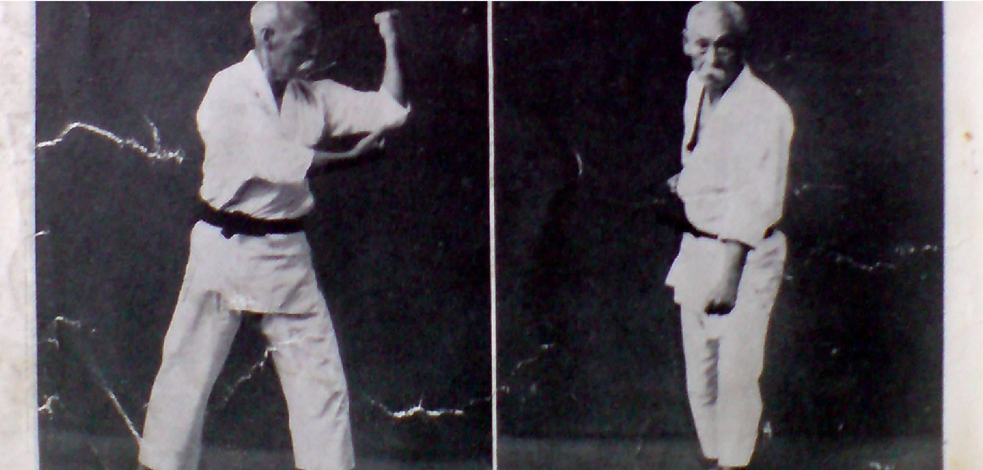 Hanashiro Chōmo performing "Jion", from original 1938 edition of "Karatedo Taikan" of Nagamine Shoshin sensei. Photo by this author.